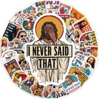 50PCS Funny Jesus Sticker Fun Bizarre Jesus Daily Creative Decoration Scrapbook Phone Case Water Cup Guitar Decal
