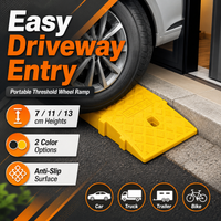 Heavy Duty Car Wheel Ramp 2.76/4.33/5.12in Portable Anti-Slip Curb Ramp Driveway Threshold Ramp for Truck Trailer
