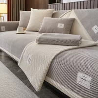 Solid Color Corduroy Sofa Cover Modern Simple Four-Season Universal Non-Slip Living Room Sofa Cushion Backrest Armrest Towel