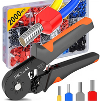 Sześciokątny, samoregulujący zestaw narzędzi do zaciskania tulejek zapadkowych 23-10AWG 0,25-6 mm² z 400-2000 szt. końcówek przewodów