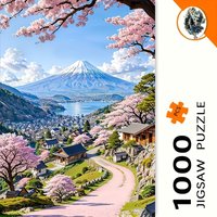 500/1000/1200/2000PCS Jigsaw Puzzle Mount Fuji Cherry Blossom Spring Scene For Adults Great Weekend Relaxation And Family Fun