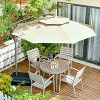 10ft Quality Aluminum Waterproof Sun Parasol LED Cantilever Offset Patio Umbrella Solar Lights Modern Design Outdoor Furniture