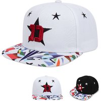 2026 New Baseball Hat D Pentagram Embroidered Flat Edge Hat Outdoor Daily Commuter Decoration Sunshade Hat Unisex Skateboard Hat