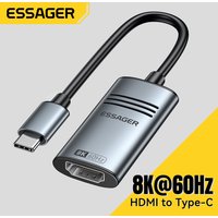 Essager HDMI-Compatible to USB C Adapter 8K@60Hz 4K@120Hz/144Hz for iPhone 15 MacBook Pro iPad High-Speed HD TV Cable Converter