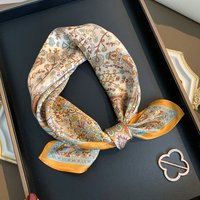 100% Real Silk Scarf All Match Hairband Hair Bands Handkerchief Bandana Neckerchief Femme Travel Daily Wrap