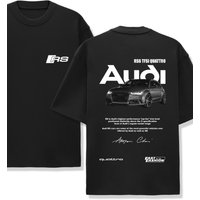 Audi rs quattro men's cotton t-shirt streetwear sports car logo print black casual summer 2025 comfortable cotton loose t-shirt