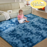 VIKAMA Tie-Dye Solid Colour Plush Rug Comfortably Soft and Warm Living Room Coffee Table Rug Bedside Rug for Bedroom Home Decor