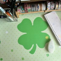 Four-Leaf Clover Eye Protection Leather Desk Pad Large Small Mouse Pad Home Office Game Desk Mat PU Leather Pc Laptop Desk Mat
