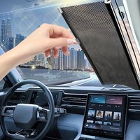 Car Auto Retractable Sun Shade Protector Parasol Front Window Sunshade Cover Curtains Interior Windshield Protection Accessories