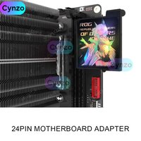 Customized Motherboard ATX 24Pin Steering Adapter,Computer PSU Right Angle Transfer Connector 5V ARGB AURA SYNC PC Modding