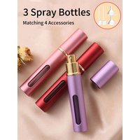 3pcs 4 Accessories 10ml Perfume Spray Bottle with 3 Spray Bottles, 2 Funnels, 2 Dispensing Divas.