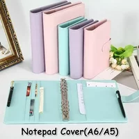 Vintage PU Leather Ring Binder Refillable Notebook Cover Multi-purpose File Folder Notepad Case for School Stationery Supplies