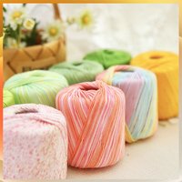 A5 (1PCS) Pearl Rainbow Lace Thread Gradient Color Doll Bouquet Crochet Cotton Carn Dyed Wool Yarn Hand Knitted Cotton Yarn Ball