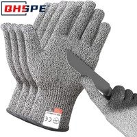 Grade 5 Cut Resistant Gloves Kitchen HPPE Scratch Resistant Glass Cutting Safety Protection for Gardeners
