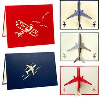 3D Greeting Card Retro Airplane Model Hollow Paper Carving Festival Gathering Invitation Letter Household Party Supplies TMZ