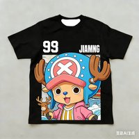 One Piece Tony Tony Chopper Men's and Women's T-shirt 2026 Summer Anime Printed Casual Parent Child Top