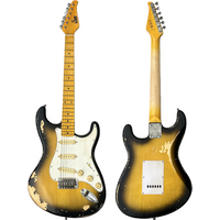 Vintage Relic Sunset Finish Electric Guitar, Aged Classic Tone for Professional Players & Collectors