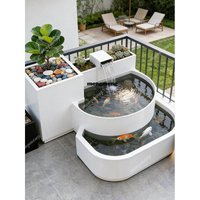 Outdoor fish pond circulation stainless steel terrace villa integrated fish tank balcony courtyard landscaping water