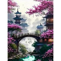 CHENISTORY Chinese Style Spring Landscape Painting by numbers Handpainted Coloring On Canvas Number painting Adults crafts Home