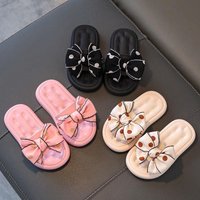 Bow Princess Slippers Pink White Black Girls Shoes Dots Toddler Girl Slippers 2 to 8 Years 2025 Cute Children Slippers Barefoot