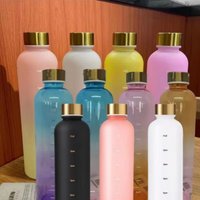 1000-ml-Flasche mit Zeitmarkierung, 32 Unzen, motivierend, wiederverwendbar, für Fitness, Sport, Outdoor, Reisen, auslaufsicher, BPA-frei, mattierter