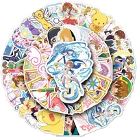 50pcs Anime Card Captor Sakura Waterproof Stickers Manga Cartoon Kinomoto Li Syaoran Kawaii Girls Drawing Doodle Decorations