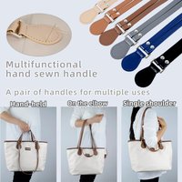 1 pair of multifunctional hand stitched sewn leather bag straps handles replacements for single shoulder held bags accessories