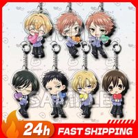 Ouran High School Host Club Anime Fujioka Haruhi Figure Acrylic Keychain Haninoduka Mitsukuni Figurine Acrylic Pendant Toy Gifts