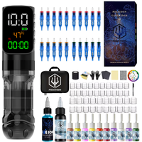 POSEIDON Tattoo Kit Tattoo Pen Kit 20 Tattoo Needles For Permanent Makeup Tattoo Machine Kit Wireless Tattoo Gun Kit