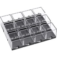 12pcs Transparent Box Mineral Rock Collection Storage Box Natural Stone Mineral Rock Gemstones Collection Box