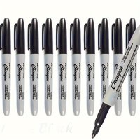 10Fine-tip black permanent marker pen,Smudge-proof and quick-drying,Suitable for daily office use