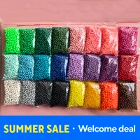 7.2mm Plastic Purple Colored Pinball500Pcs Plastic Bag Packag 30 Colors 5mm Perlen Water Beads Spray Aqua Magic Beads Educatio