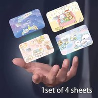 Cartoon Pink Sumikko Gurashi Credit Card Skin Stickers No Adhesive Residue Water Proof for VISA Credit Card Subway Access Card