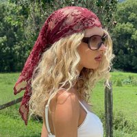 Lace Scarf Women's Hijab Bandana Handkerchief Silk Scarves Woman Headscarf Print Windproof Neckerchief Turban Wear Shawl