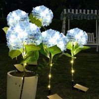Solar Hydrangea Lawn Lamps Flower Lights LED Waterproof Garden Light Warm White for Yard Patio Lawn Balcony Wedding Party Decor