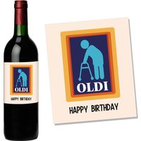 4pcs/pack Oldi Happy Birthday Wine Bottle Labels for Him Wine Gift labels for Men Dad Friend Funny Birthday Wine Bottle Stickers