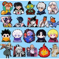 Cool Anime Characters Enamel Pin Cute Heart Sign Manga Figure Metal Lapel Badges Popular Cartoon Jewelry Gift for Fans Collector
