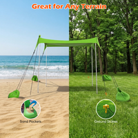 Leichtes Strand-Camping-Sonnenschutzzelt 2*2,1*1,5m, UPF 50+, windbeständig, einfache Aufstellung mit Aufbewahrungstasche, für Picknicks, Strandcamping, Outdoor-Aktivitäten, Sonnenschutzzelt