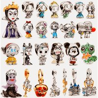 2026 Disney High-end New 925 Sterling Silver Stitch Minnie chameleon Pendant Beads,necklace Bracelet,Female DIY Jewelry Gifts