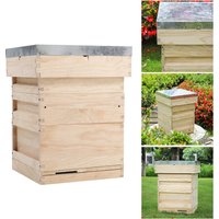qwLarge Bee Hive, Bee Hives Starter, 3-Tier Beeswax Coated Cedar Wood, Deep Bee Boxes Beehive for Beginners Pro Beekeepers, Only Hive Box, Not Include Inside Framee