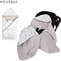 Infant Car Seat Blanket With Windproof Hooded 90*90Cm Double Sides Usable Autumn Winter Warm For Boys Girls Baby Blanket