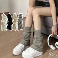 57cm Japanese Lolita Leg Warmers Winter Women Ankle Warmers Gothic Long Thin Knitted Boot Cuffs for Girls Cosplay Daily Wear