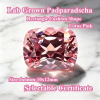 High Quality Lab Grown Padparadscha Lotus Pink Cushion Cut Gemstone for Charms Jewelry Making Materials Selectable Certificate