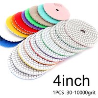 1pc Diamond Polishing Pads 4inch Wet/Dry Granite Concrete Marble Glass Stone Sanding Hook And Loop Backed Flexible