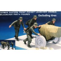 1/35 Casting Resin Model Assembly Kit GK, 4 People for Scene Production Model, Unpainted (excluding Tires)