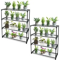 4Tier Garden Storage Shelves Shelving Unit Greenhouse Shelf Shed Rack Plant Racks Garage Racking Green House Staging Easy No To