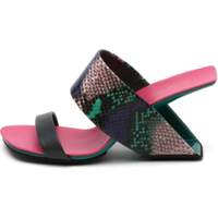 Special Style Patchwork Round Toe Summer Women Slippers Strange Style High Heels Slip On Design Large Size Fashion Shoes
