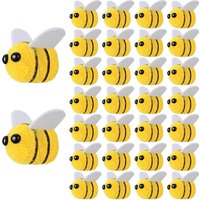 20Pcs Bee Pompom Hair Ball Polyester Child Headdress Wedding Figurines Party DIY Handmade Material Hat Clothing Home Decor
