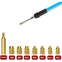 Heat Set Insert Soldering Iron Tip Head M2 M2.5 M3 M4 M5 M6 M8 Hot Melt Insets Nut Brass Embedded Thread Insertion Kit