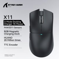 ATTACK SHARK X11 Gaming Mouse and X11 SE Wireless Mouse 22000 DPI,PAW3311 Sensor,BT/2.4G/Wired,59g Lightweight,2000W Clicks